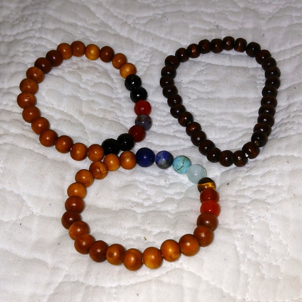 Wooden Beaded Bracelets Set